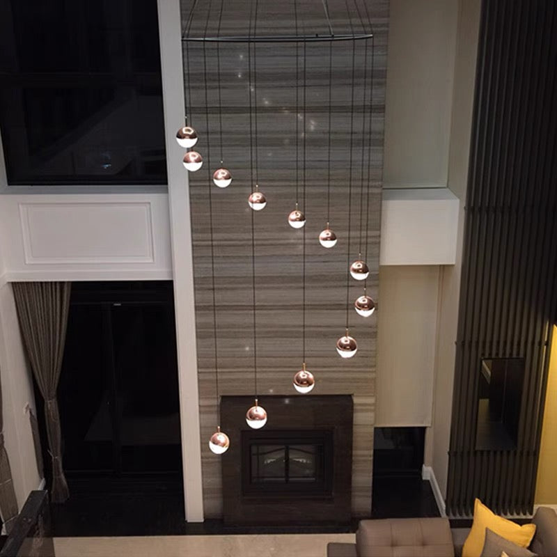 Nordic Simple Globe Pendant Light in Gold or Rose Gold