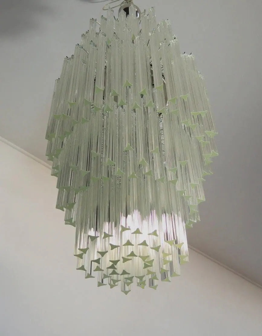 Murano Glass Chandelier – 242 Prisms – Transparent