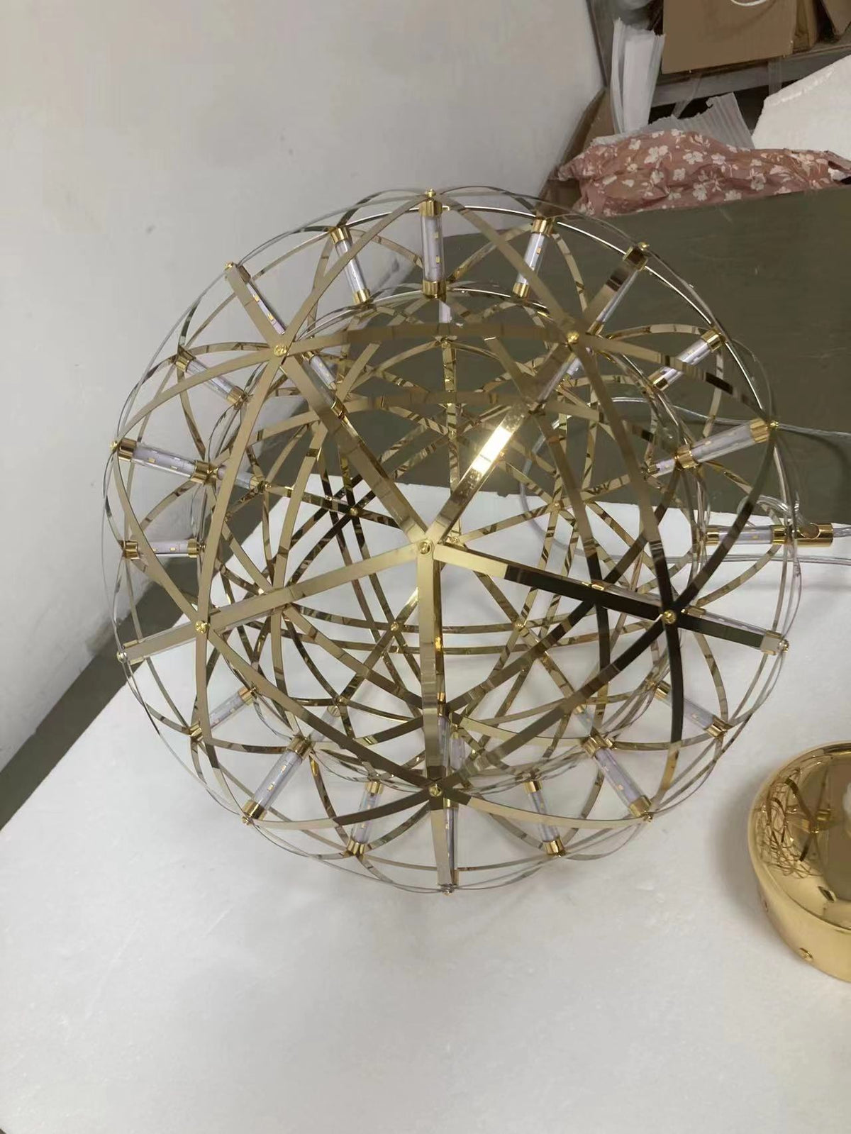 Round Starry Sky Chandelier Light Fire Ball Ceiling Lighting for Living Room / cottage / high-Ceiling