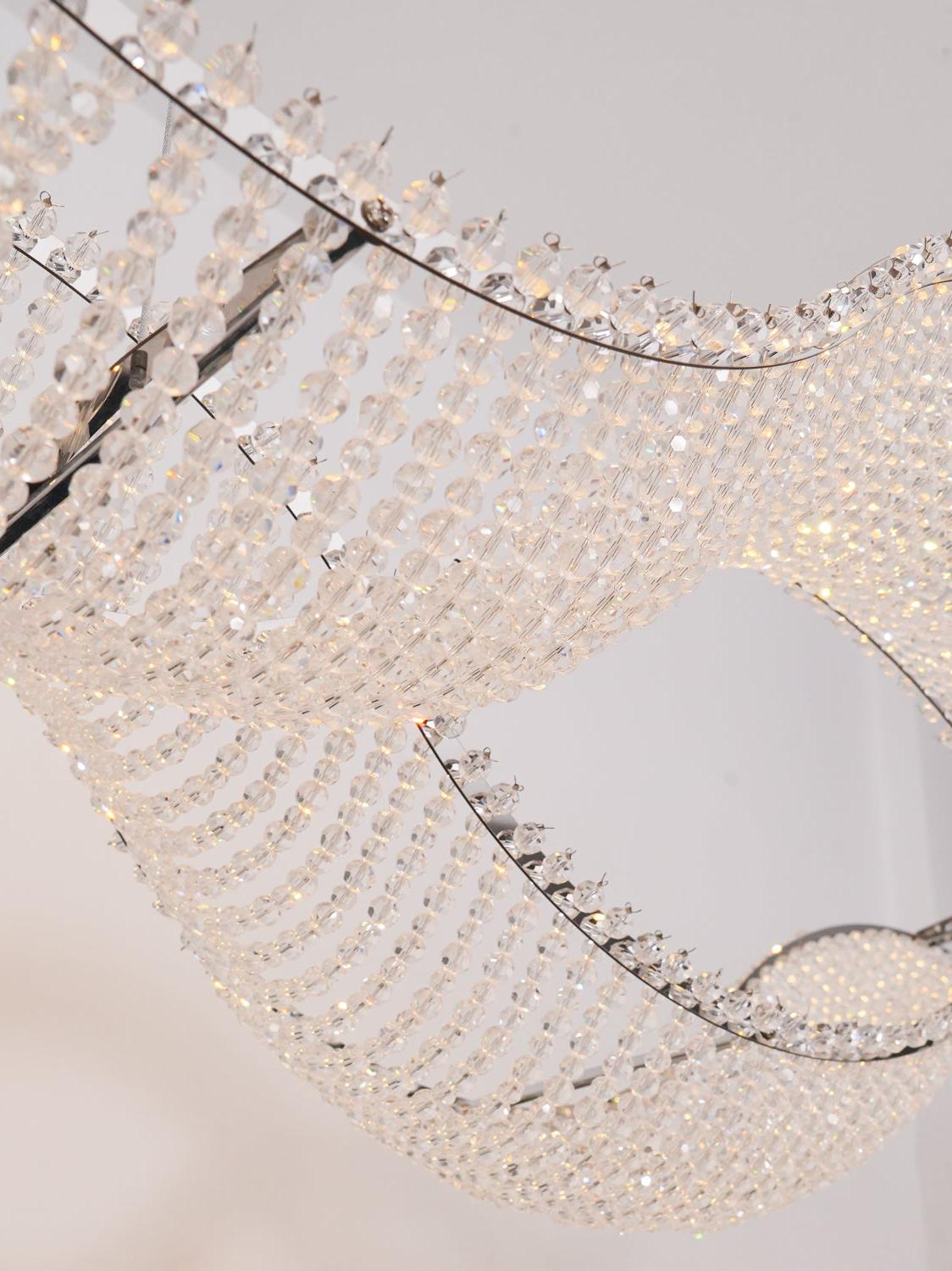 Modern Wavy Crystal Chandelier for Dining Room / kitchen Island