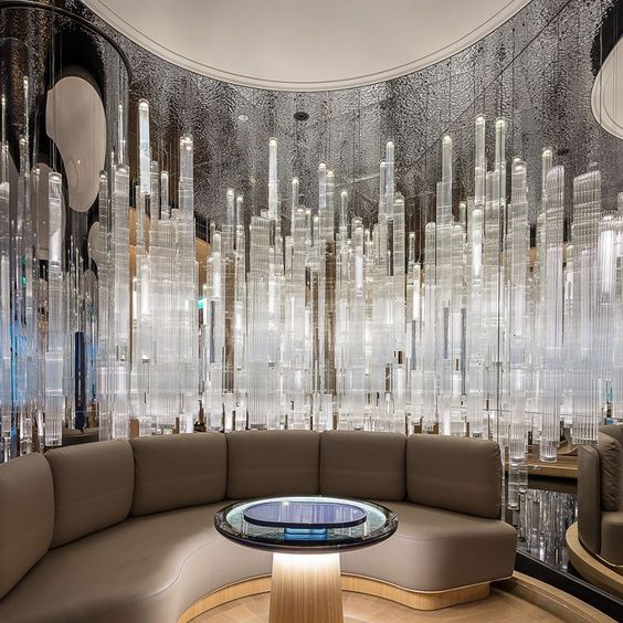 Modern Stick Clear Glass Divider for Living Room / hotel / restaurant