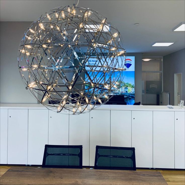 Round Starry Sky Chandelier Light Fire Ball Ceiling Lighting for Living Room / cottage / high-Ceiling