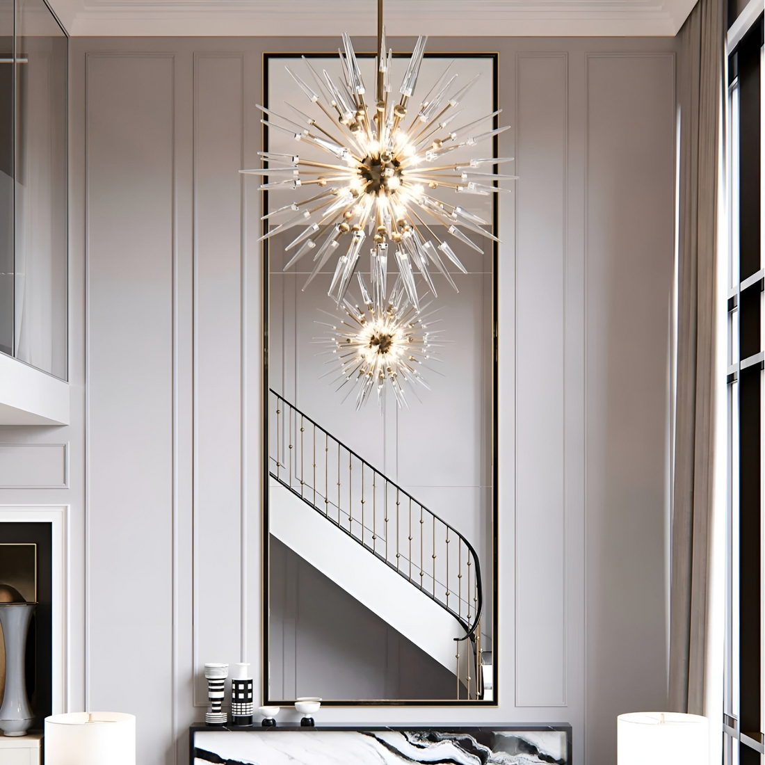 Modern Sputnik Sphere Crystal Chandelier for Low-Ceiling