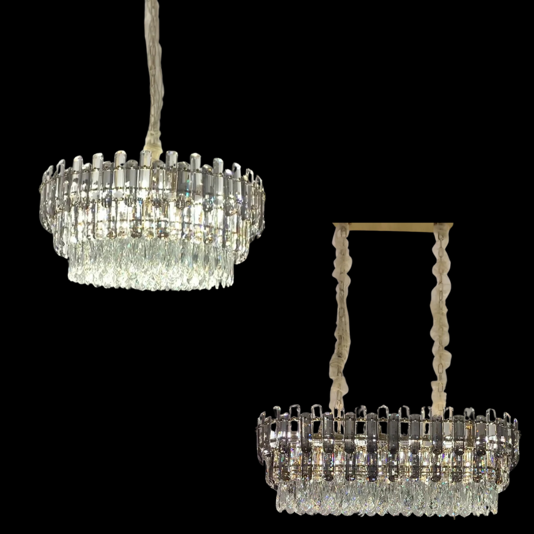 Light Luxury Round / rectangular Crystal Chandelier for Living / dining Room / bedroom