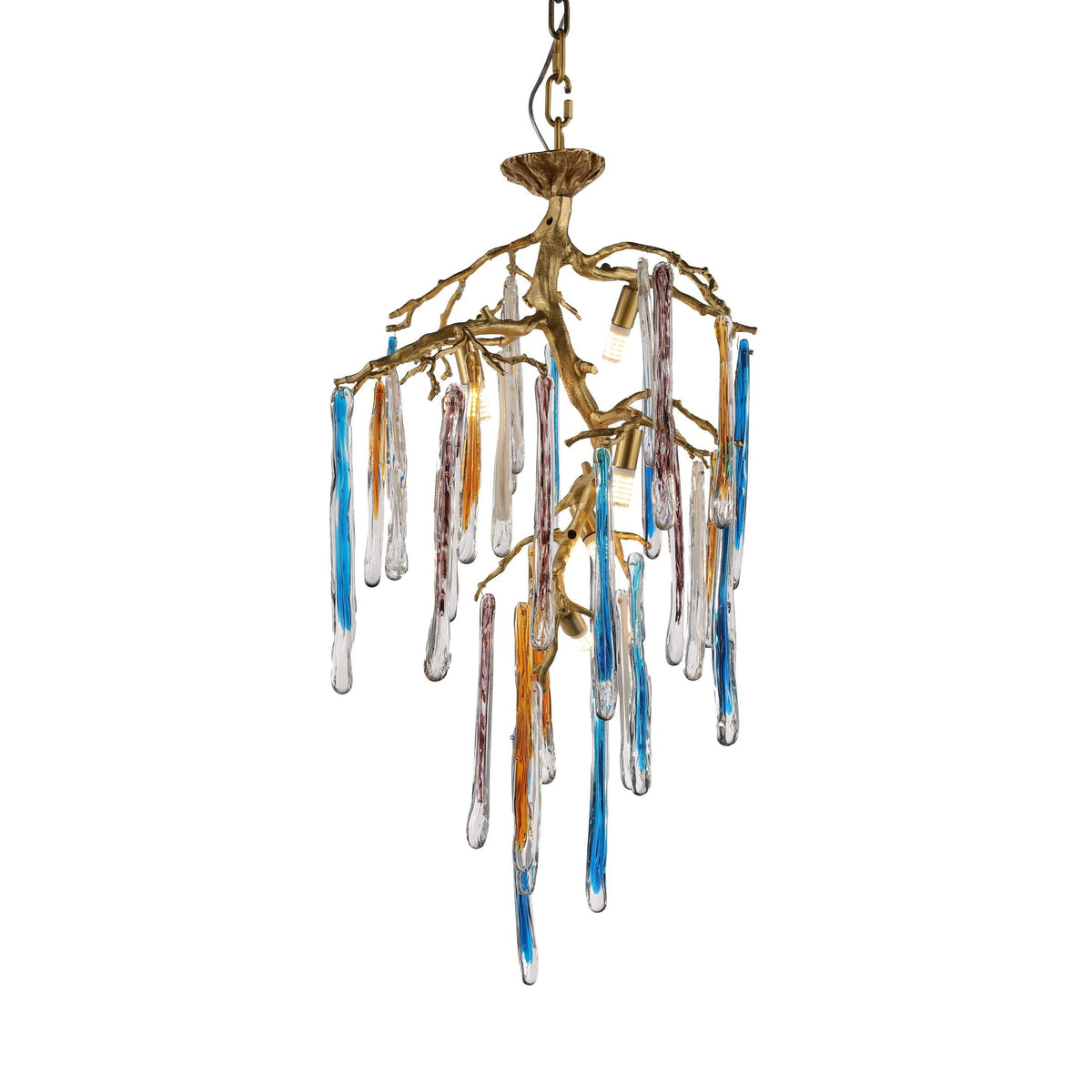 Willow Branching Crystal Chandelier in Natural Brass