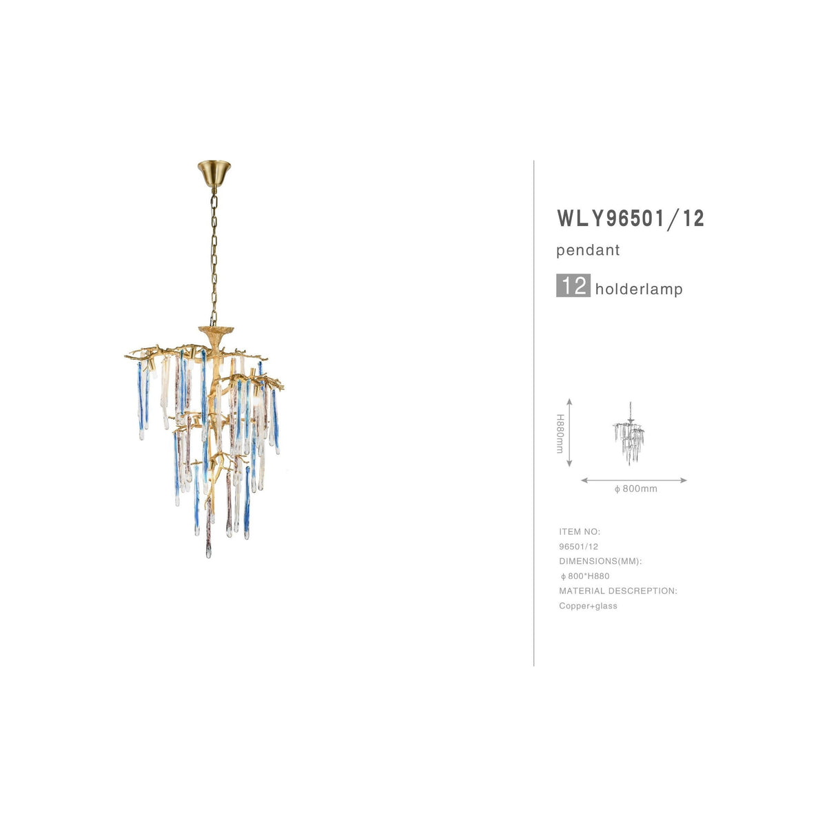 Willow Branching Crystal Chandelier in Natural Brass