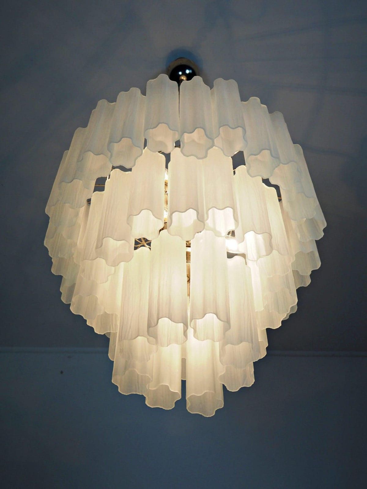Murano Glass Chandelier – 48 Tubes – Matte White