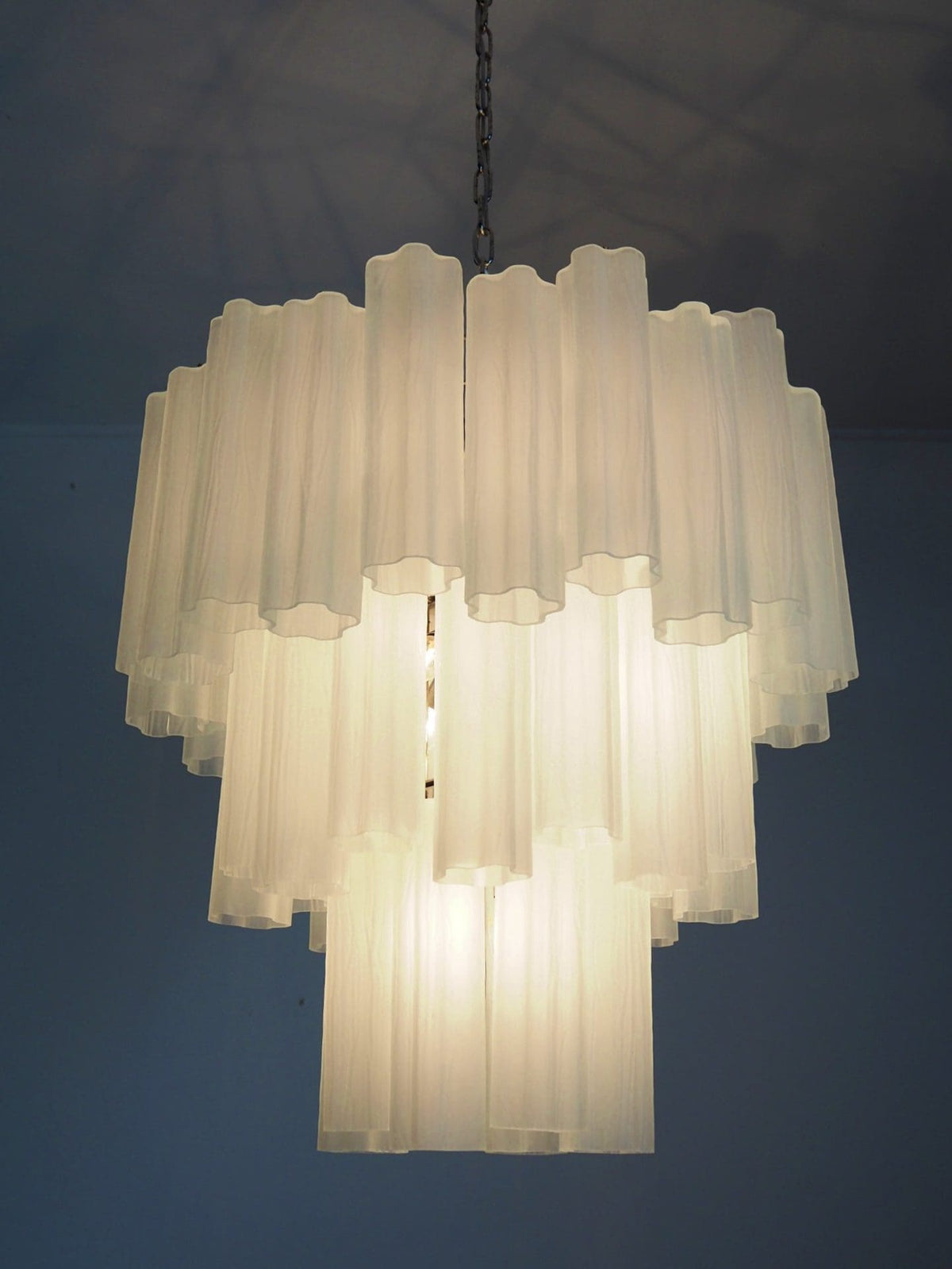 Murano Glass Chandelier – 48 Tubes – Matte White