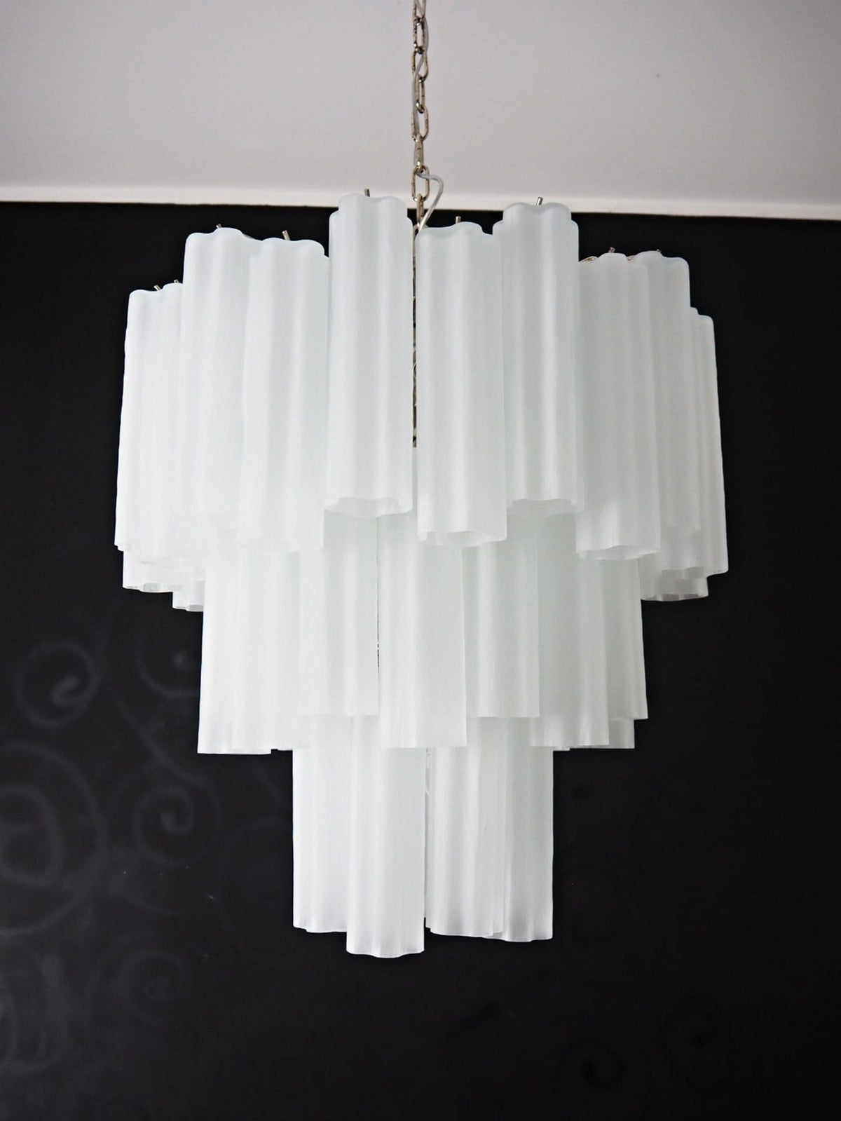 Murano Glass Chandelier – 48 Tubes – Matte White