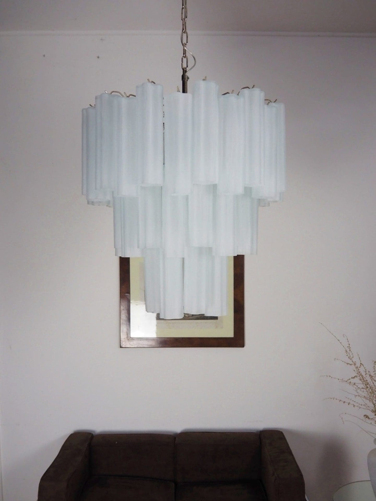 Murano Glass Chandelier – 48 Tubes – Matte White