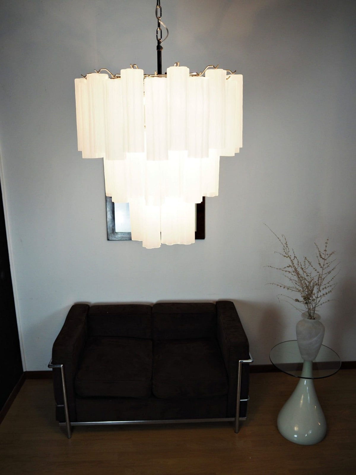 Murano Glass Chandelier – 48 Tubes – Matte White