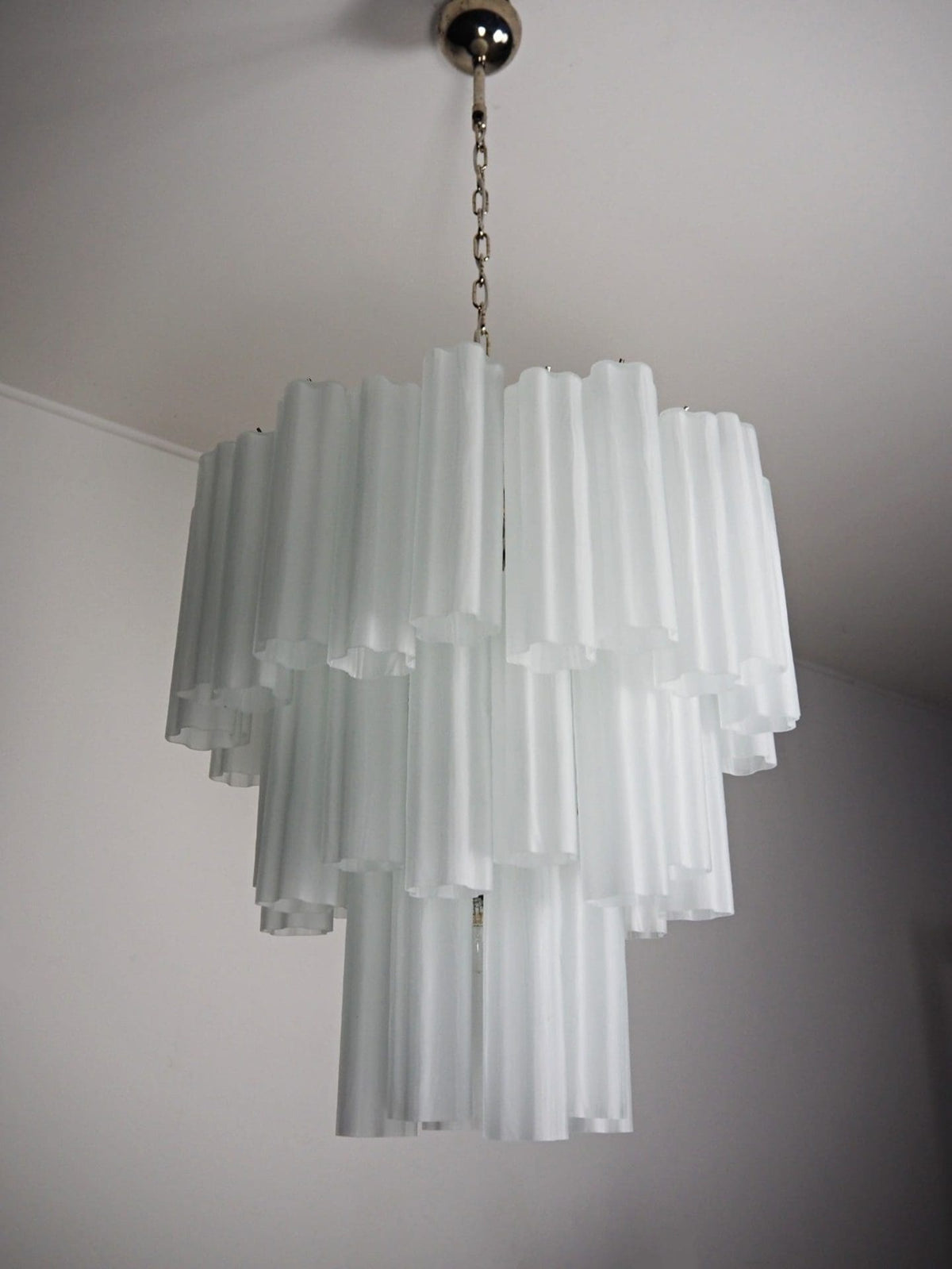 Murano Glass Chandelier – 48 Tubes – Matte White