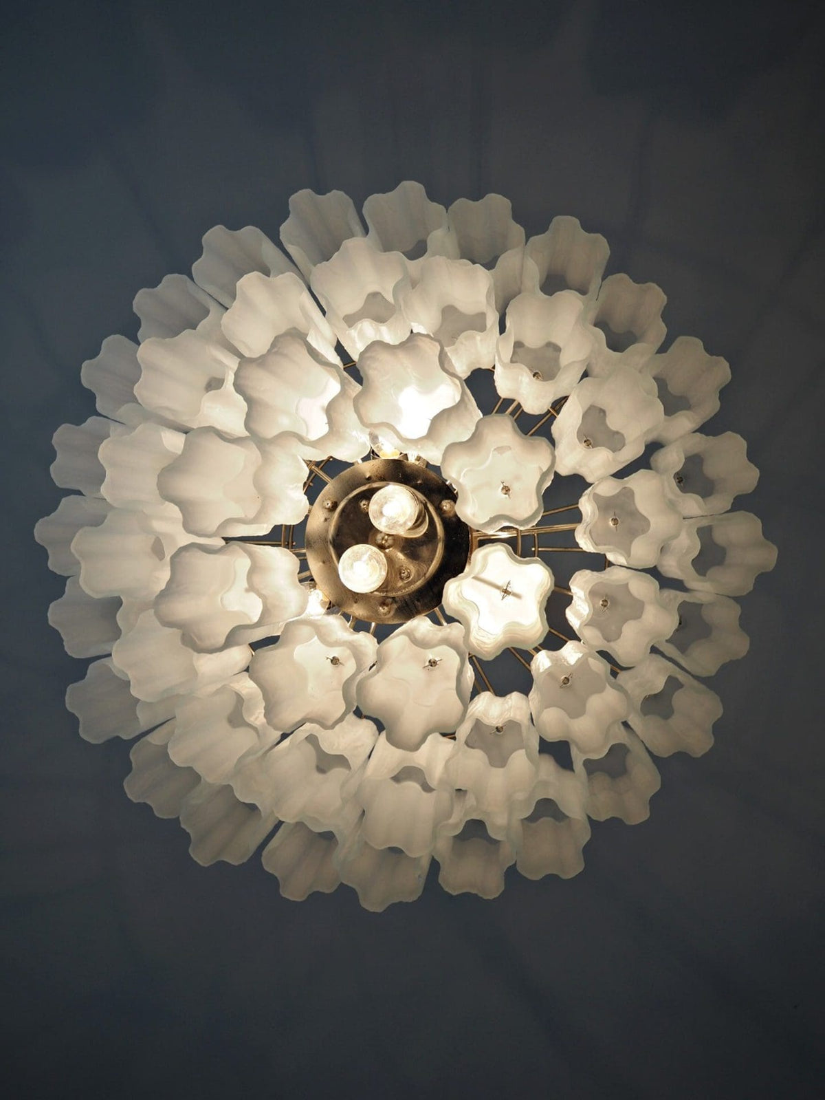 Murano Glass Chandelier – 48 Tubes – Matte White