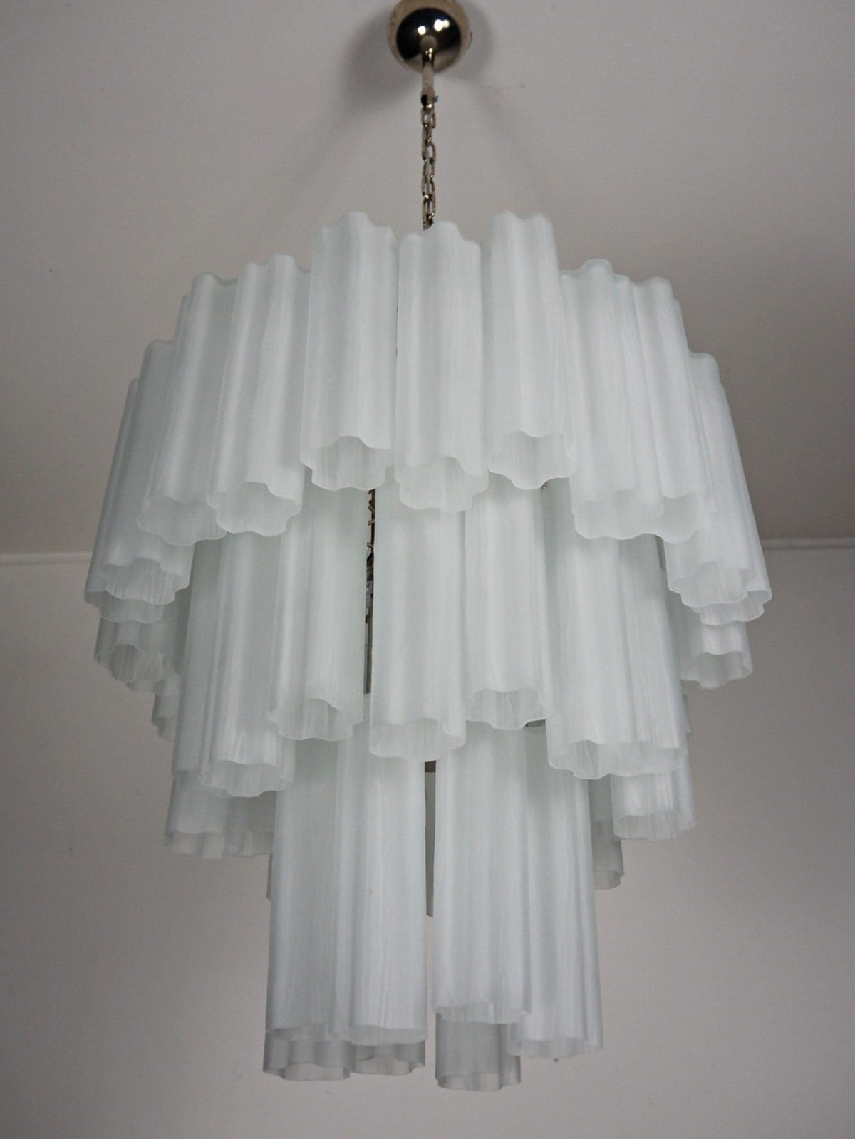 Murano Glass Chandelier – 48 Tubes – Matte White
