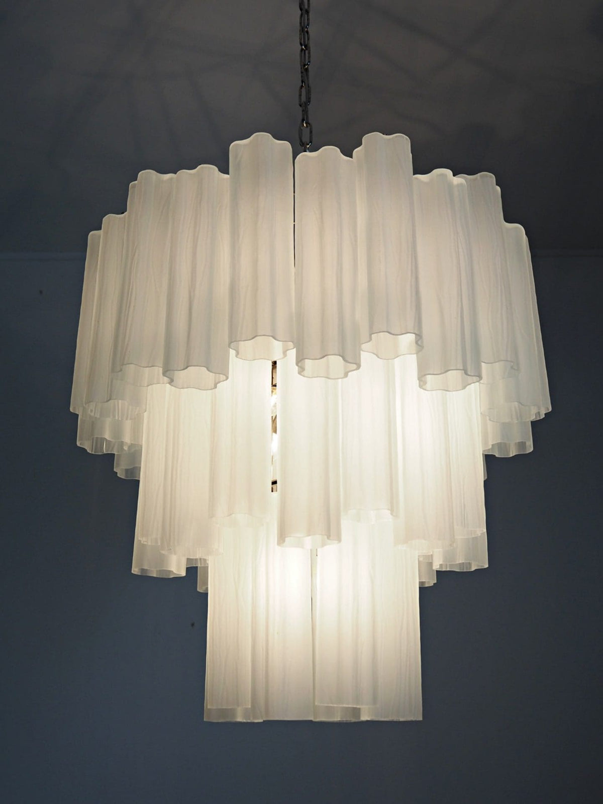 Murano Glass Chandelier – 48 Tubes – Matte White