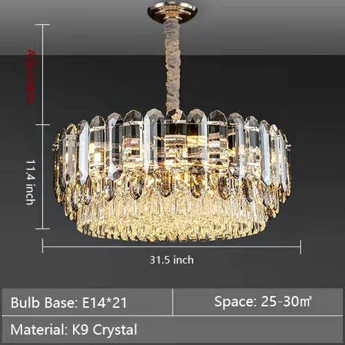 Luxury Smoke Gray K9 Crystal Chandeliers for Dining Room / living Room