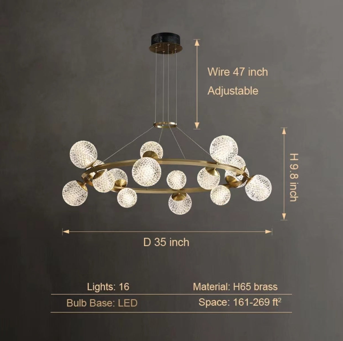 Modern Crystal Brass Finish Chandelier Molecular Ceiling Light with Round and Rectangular Shape