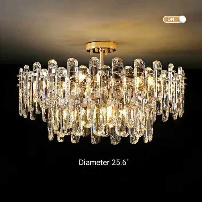 Modern Style Two Layers Crystal Chandelier for Living Room / Round Dining Table