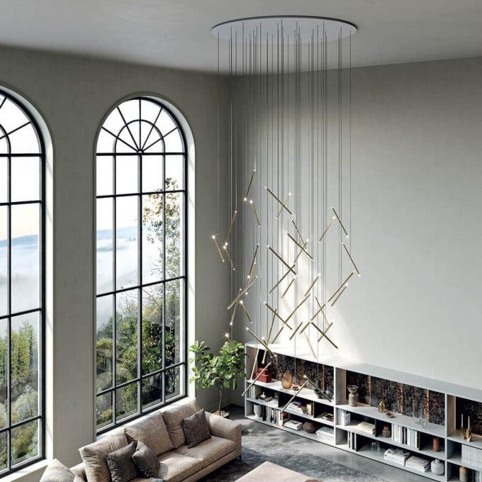 Modern Italian Creative Art Sticks Ceiling Chandelier for Living Room / staircase / hotel Lobby