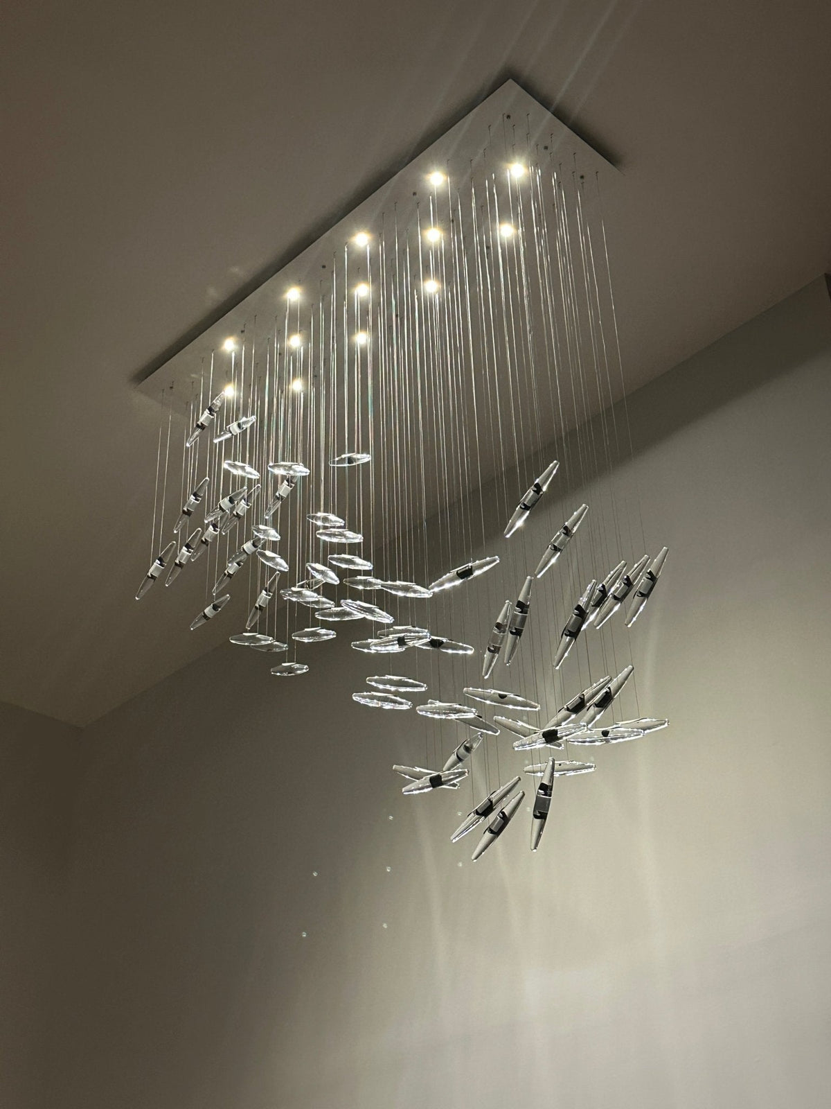 Moonlight Whispers Crystal Spiral Chandelier