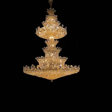 Extra Large Luxury Gold Empire Crystal Chandelier Multi-Layers for Foyer / Big Hallway / Hotel Lobby / Palace