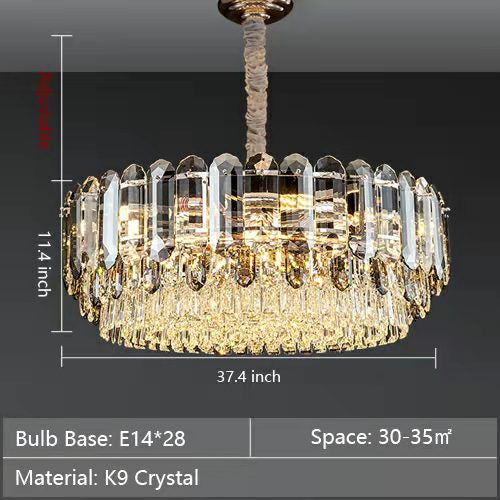 Luxury Smoke Gray K9 Crystal Chandeliers for Dining Room / living Room