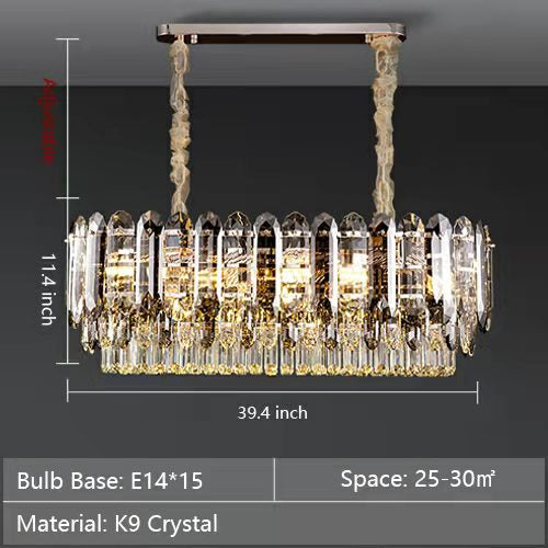 Luxury Smoke Gray K9 Crystal Chandeliers for Dining Room / living Room