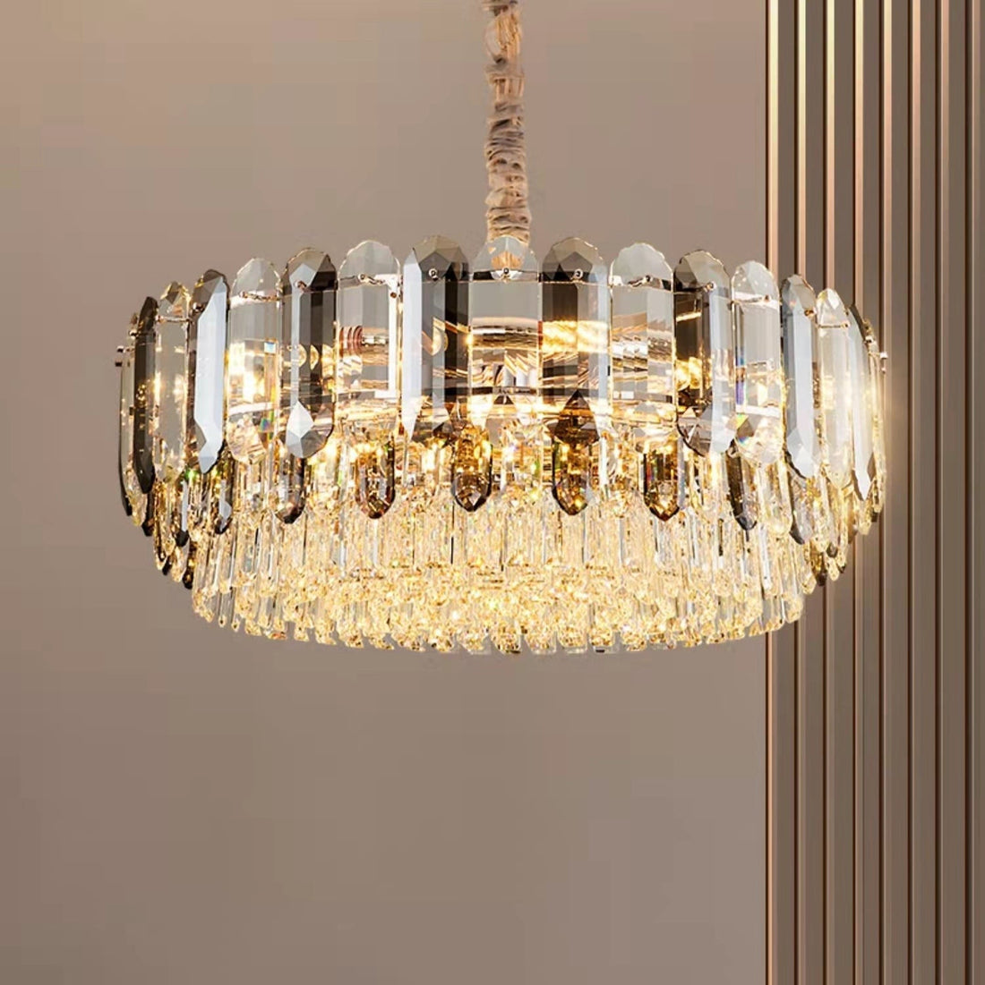 Luxury Smoke Gray K9 Crystal Chandeliers for Dining Room / living Room