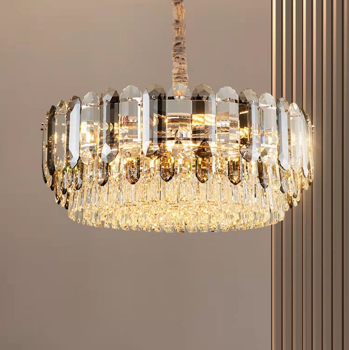 Luxury Smoke Gray K9 Crystal Chandeliers for Dining Room / living Room