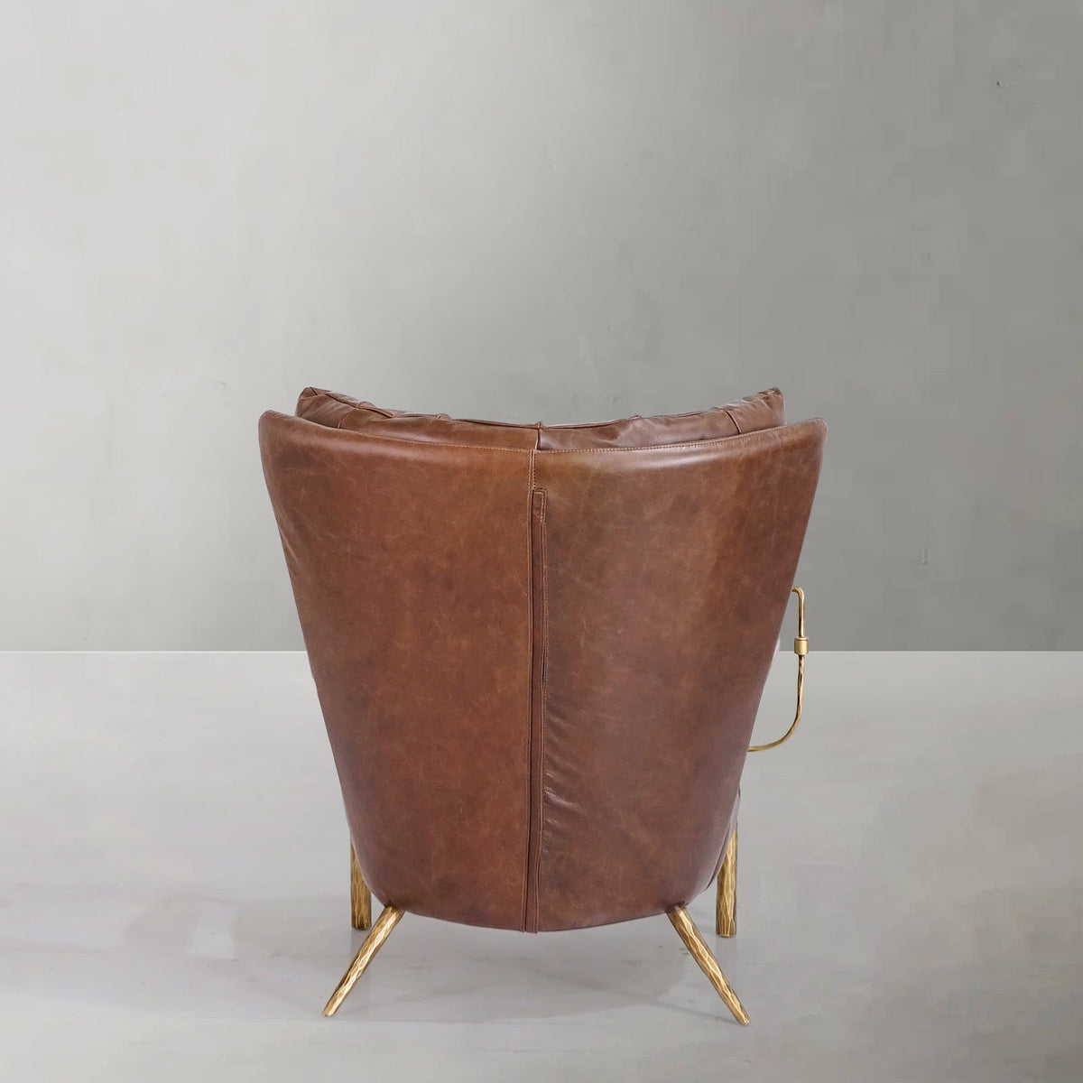 Vintage Forged Leather Armchair Cigar Chair