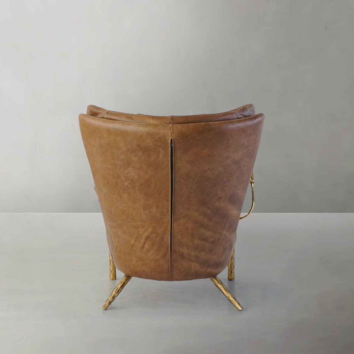 Vintage Forged Leather Armchair Cigar Chair