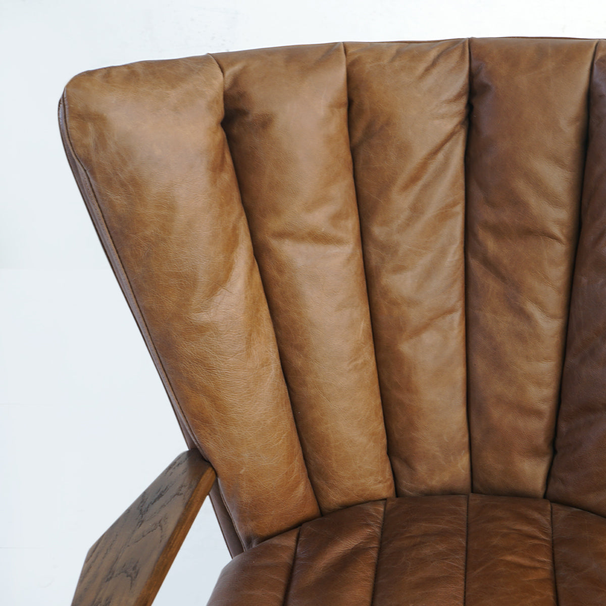 Vintage Forged Leather Armchair Cigar Chair
