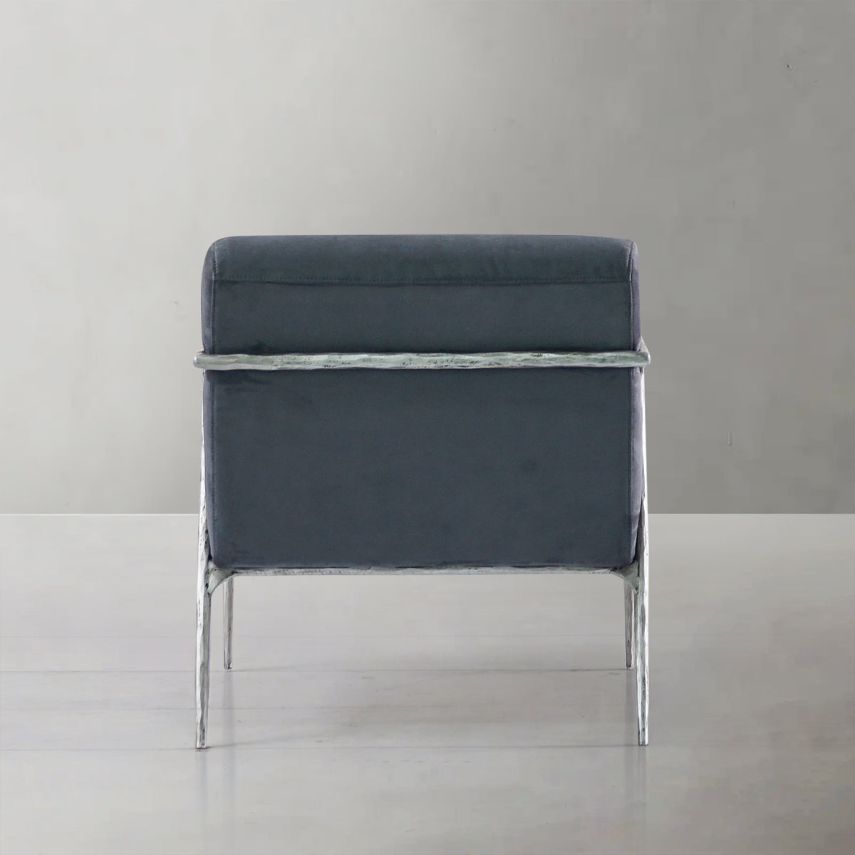 Vintage Forged Retro Silver Iron Frame Track Armchair