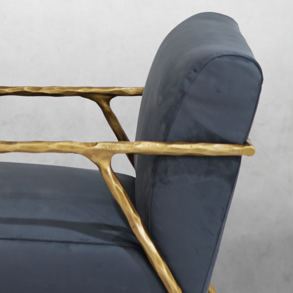 Vintage Forged Retro Silver Iron Frame Track Armchair