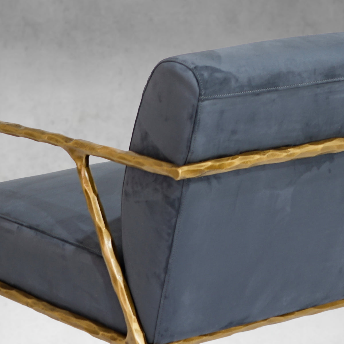 Vintage Forged Retro Silver Iron Frame Track Armchair