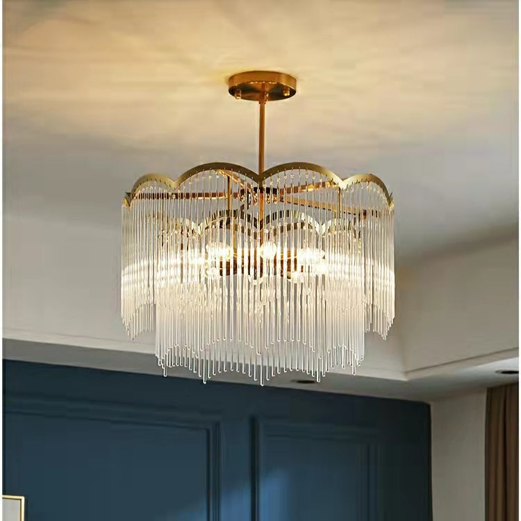 Elegant Lighting Chandelier Linear Crystal Lamp for Living / Dining Room