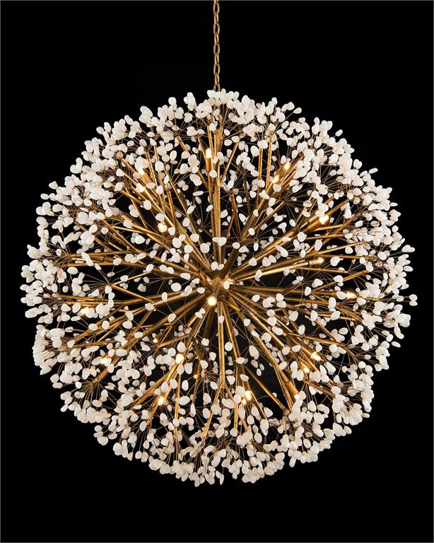 Spherical Thirty-Light Quartz Chandelier 43.5-Inch