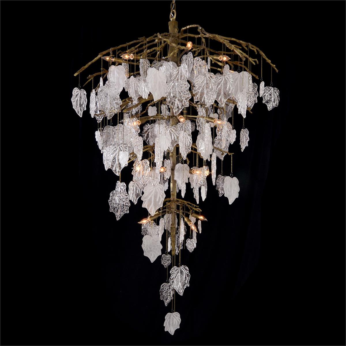 Aura Crystal Leaf Branch Chandelier 72-Inchh