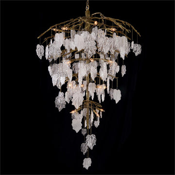 Aura Crystal Leaf Branch Chandelier 72-Inchh