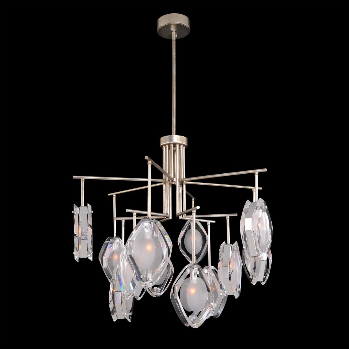 Faceted Glass Twelve-Light Chandelier