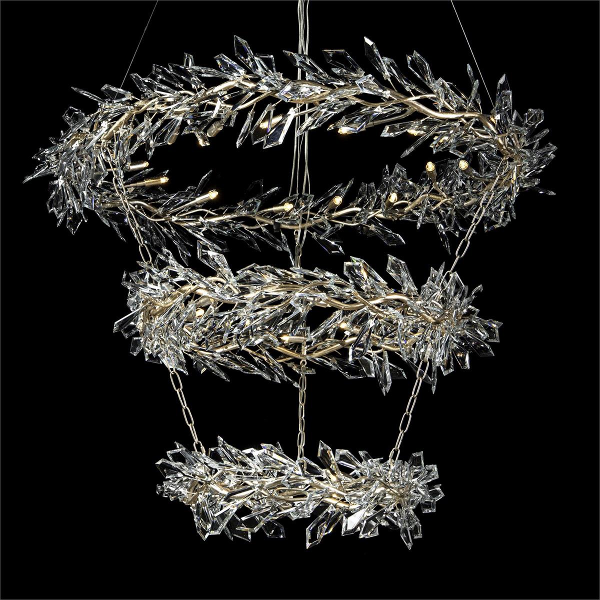 Kotta Thirty-Four-Light Three-Tier Cut-Crystal Pendant Chandelier Ajc-9280