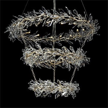 Kotta Thirty-Four-Light Three-Tier Cut-Crystal Pendant Chandelier Ajc-9280