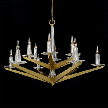 Antares Natural Brass Chandelier 48-Inch