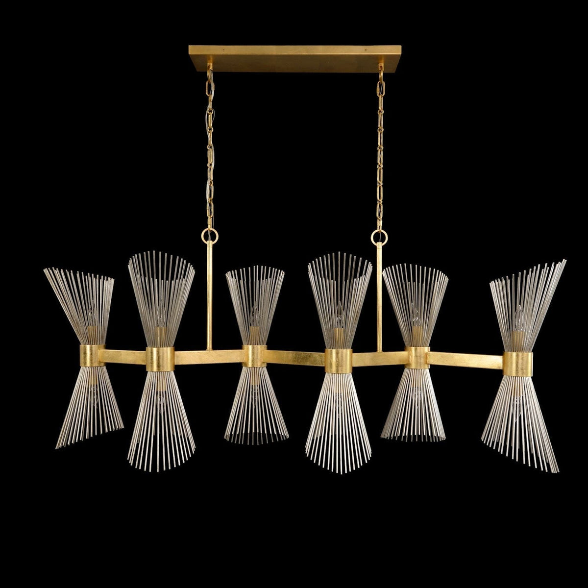 Bonheur Glass Crystal Twelve-Light Horizontal Chandelier