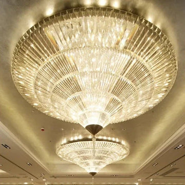 Modern Luxury Exquisite Flush Mount Crystal Chandelier for Low-Ceiling Space