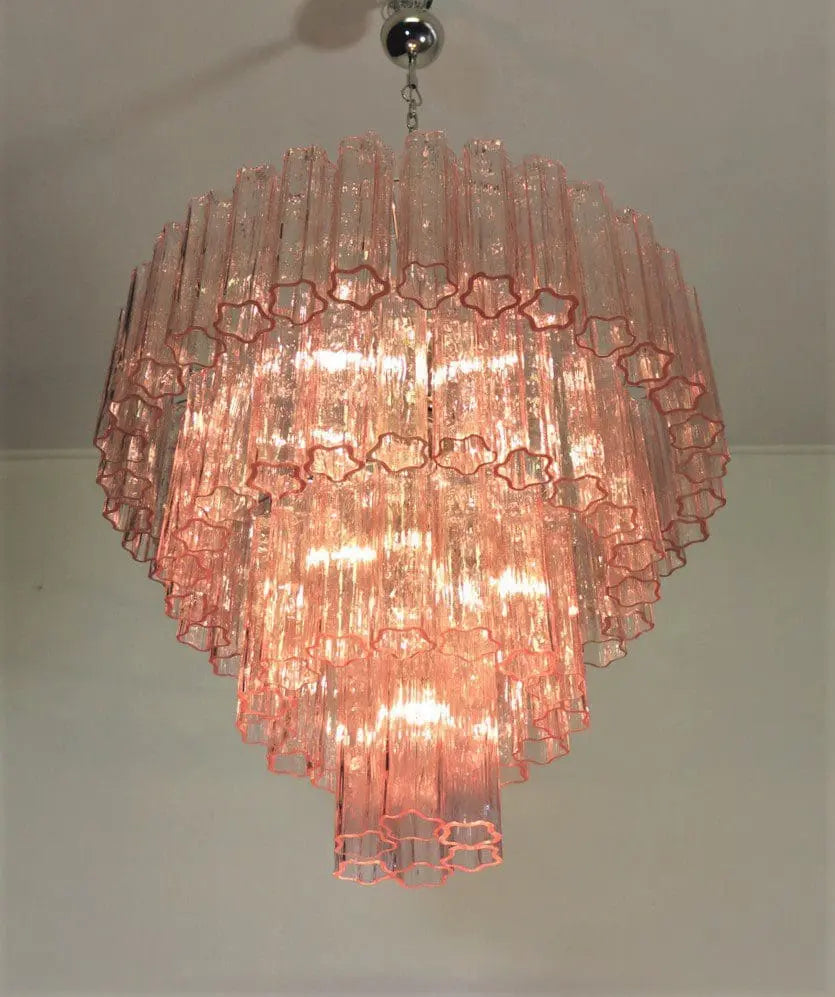 Murano Glass Chandelier – 78 Tubes – Pink