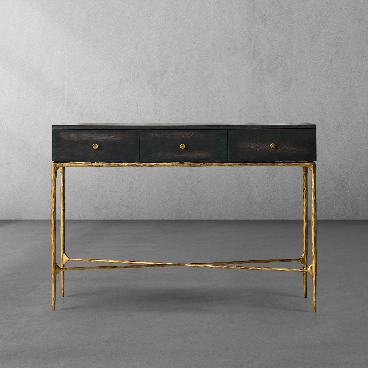 Vintage Forged 3 Drawer Desk