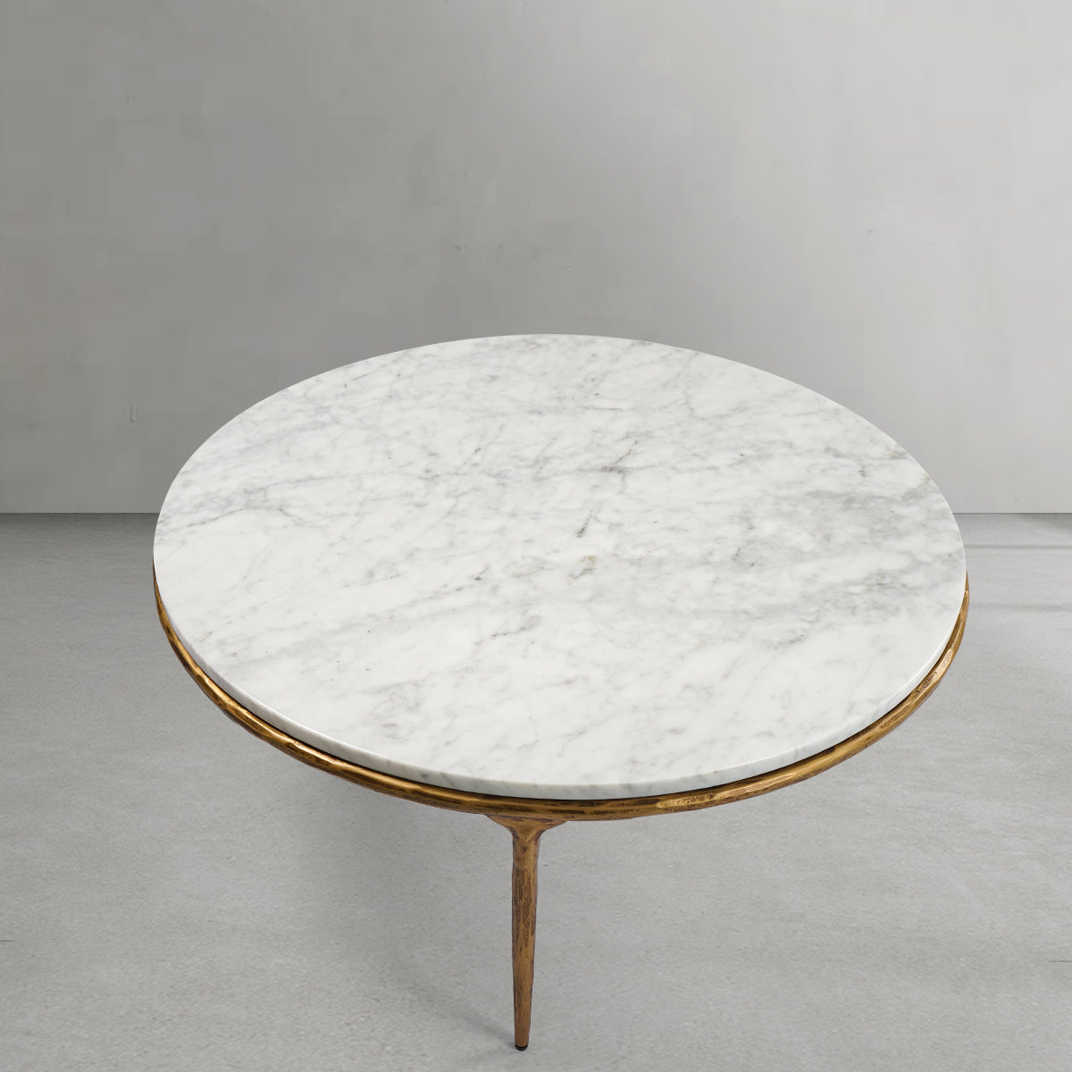 Vintage Forged Marble Round Coffee Table
