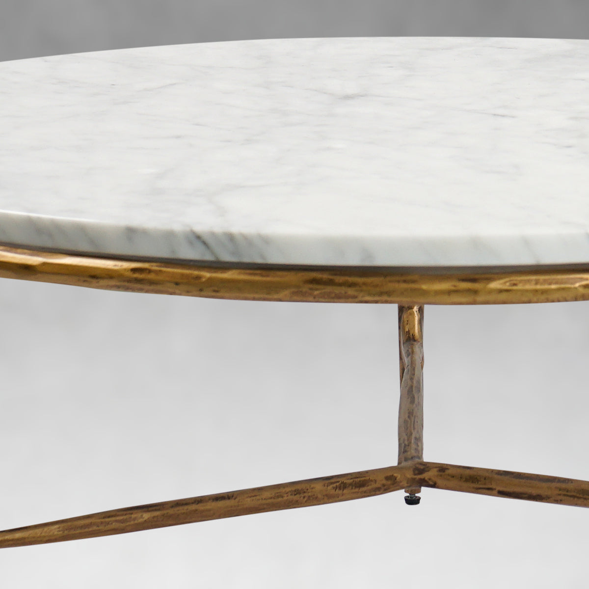 Vintage Forged Marble Round Coffee Table