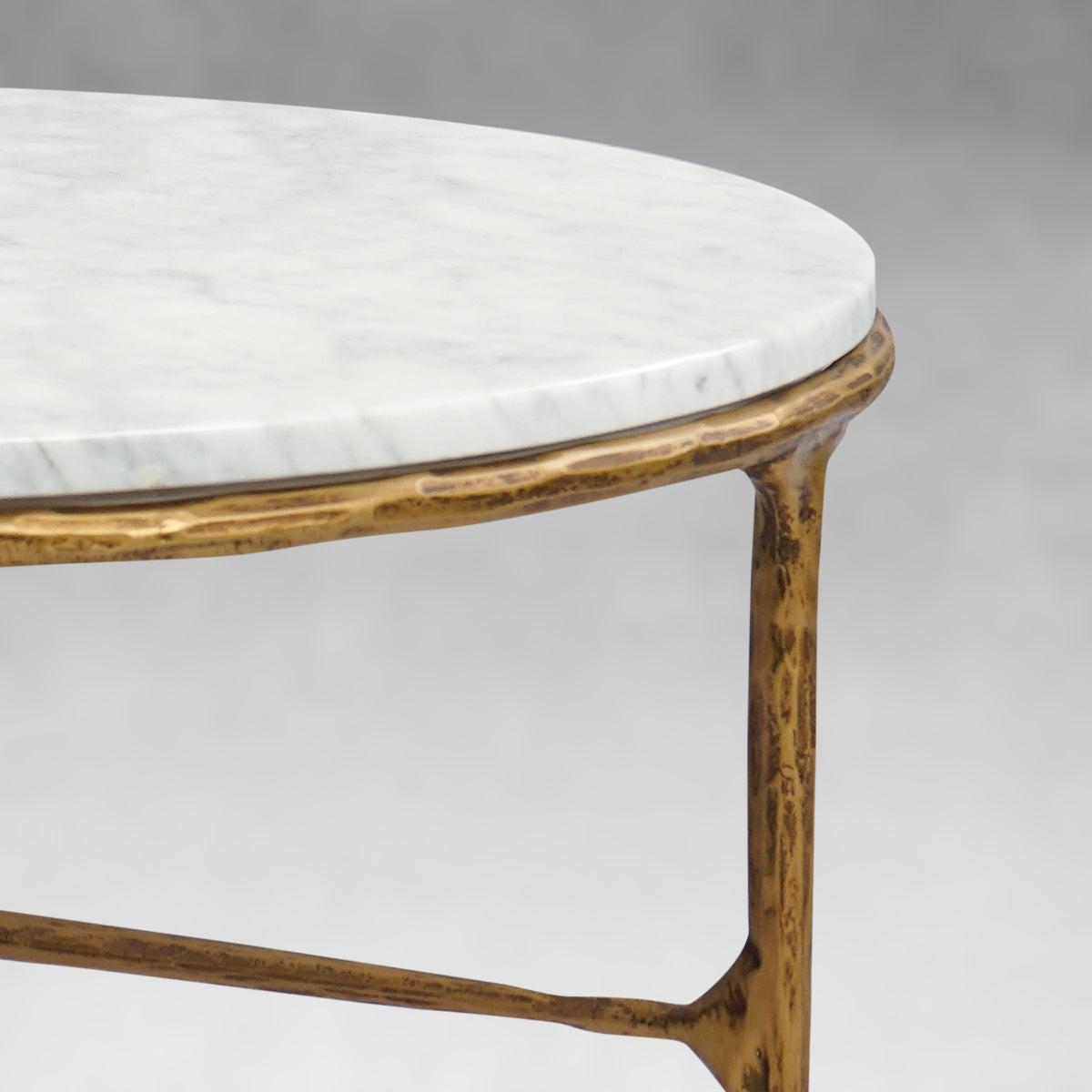 Vintage Forged Marble Round Coffee Table